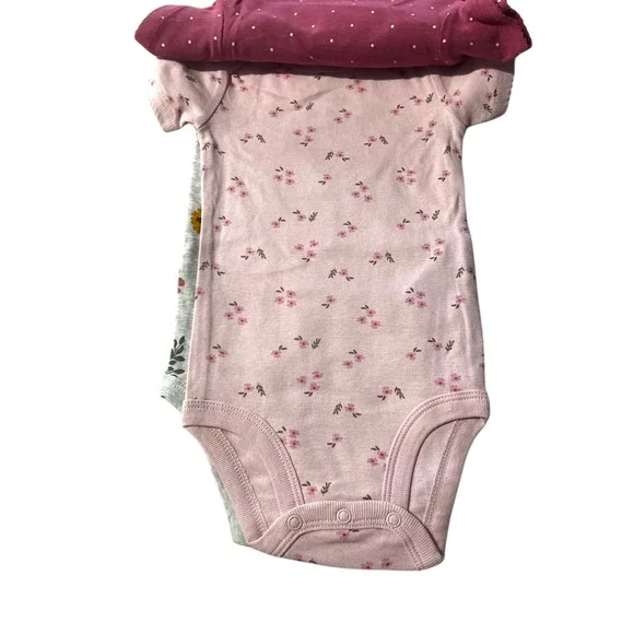 Carter's Baby Girls 3 Piece Bodysuit Set 6-9 Months Short Sleeve Daddys Girl - Picture 3 of 6